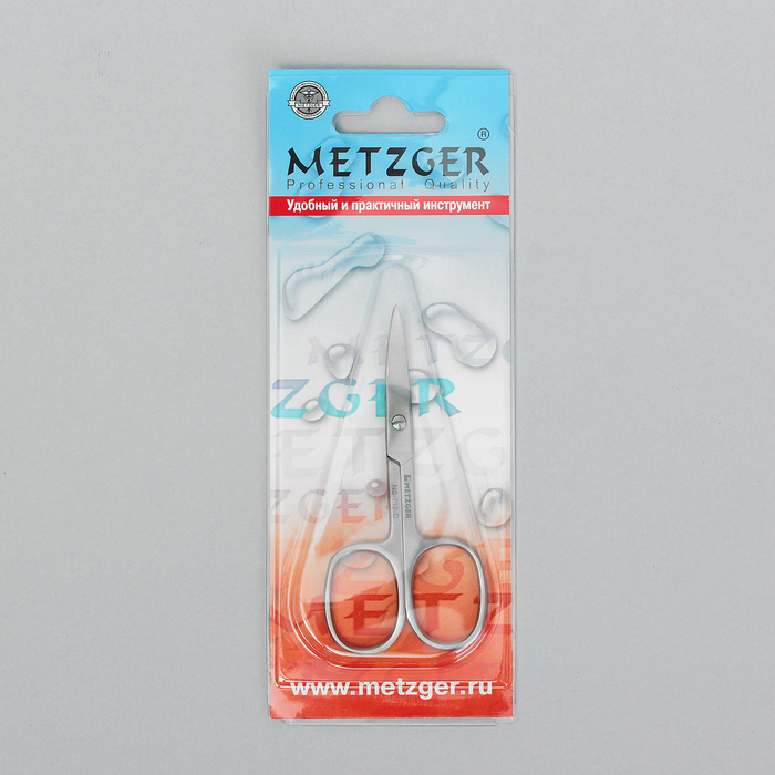 Ножницы маникюрные, широкие, загнутые, 10см, цвет серебристый