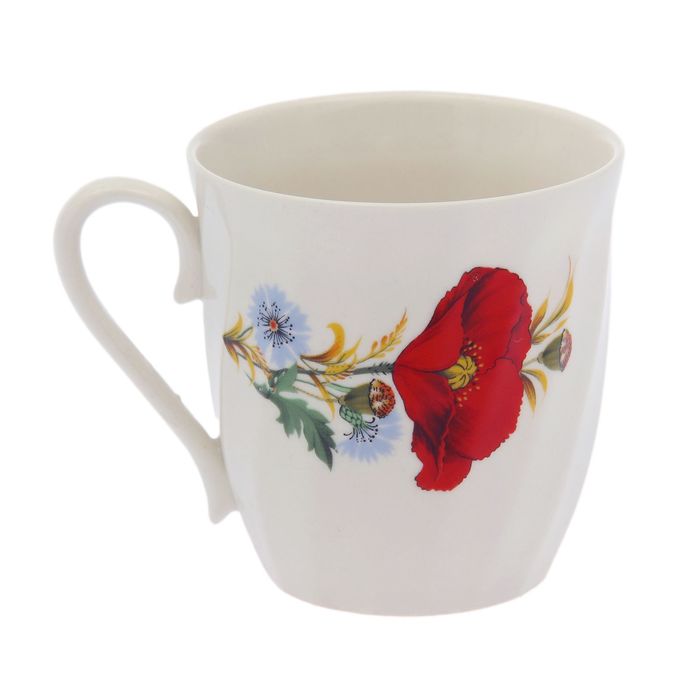 Кружка 250 мл "Волна" мак салатный, деколь