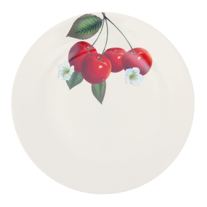 Тарелка, вишня, деколь, 17,5 см
