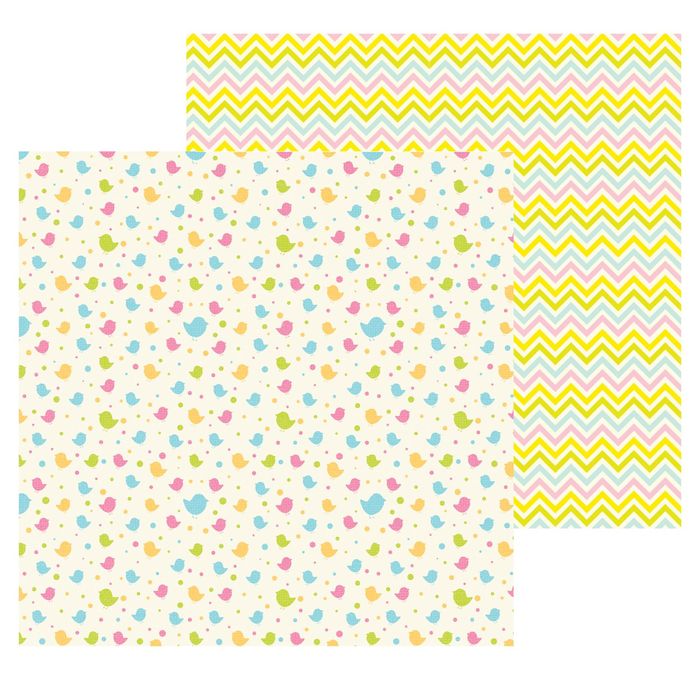 Бумага для скрапбукинга Маленькое счастье"Яркие птички" 15.5 х 15.5 см 180 гр/м2