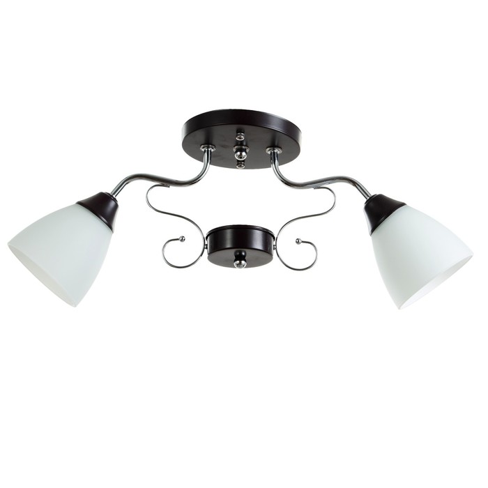 Люстра "Пиафлор" 2 лампы 60W E27 основание хром коричневый 60х15х23,5 см