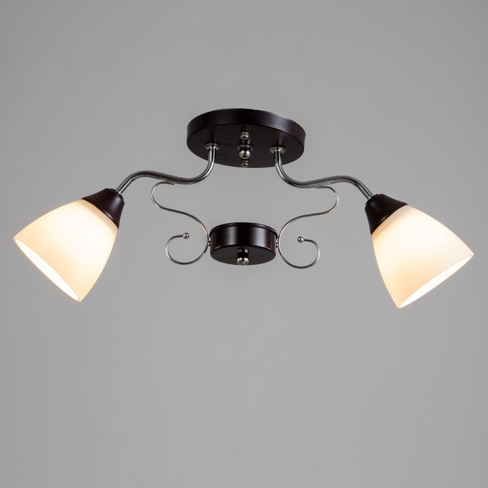 Люстра "Пиафлор" 2 лампы 60W E27 основание хром коричневый 60х15х23,5 см