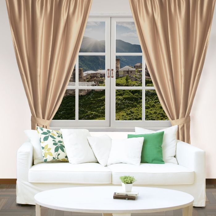 Штора портьерная "Этель" ширина 135 см, высота 250 см, цвет песочный