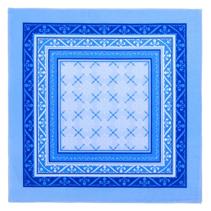 Мужские носовые платки "Этель" размер 30х30 см, (набор 12 шт,), цвет синий, рисунок МИКС