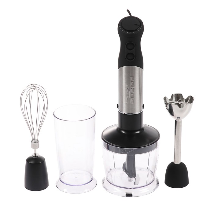 Блендер Polaris PHB 1044, 1000 Вт, 7 скоростей, 3 насадки, погружной, изм, миксер, черный