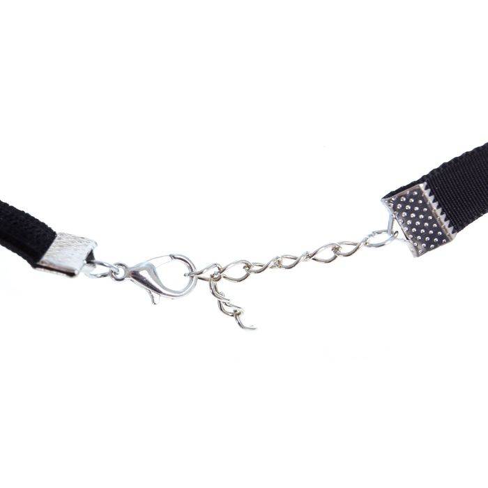 Набор 2 предмета: серьги, чокер "Восхищение", цветок, цвет темно-красный в серебре