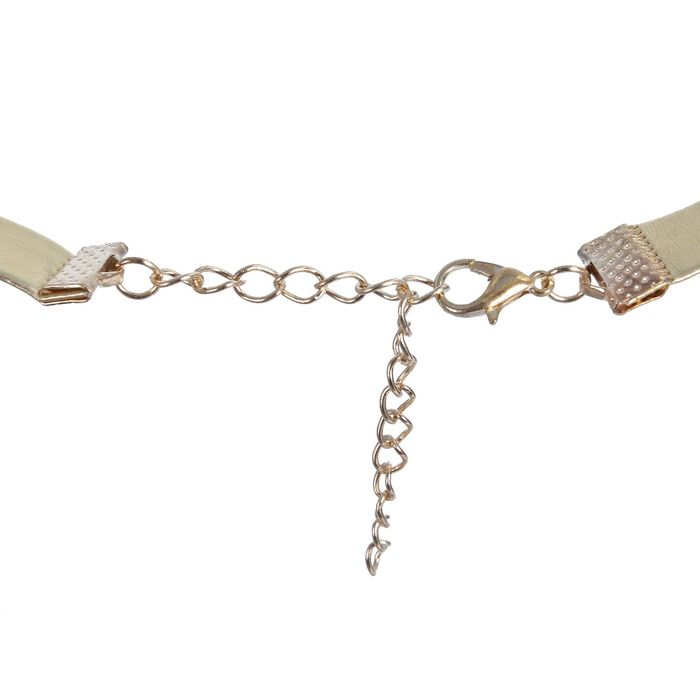 Набор 2 предмета: серьги, чокер "Циркон", цветок, цвет бело-золотой в золоте