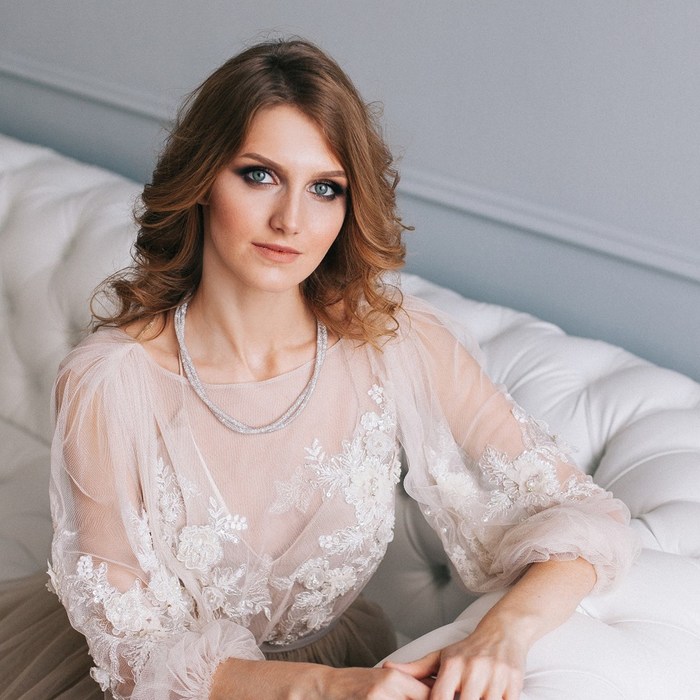 Бусы "Стардаст", цвет бело-серый, 45см