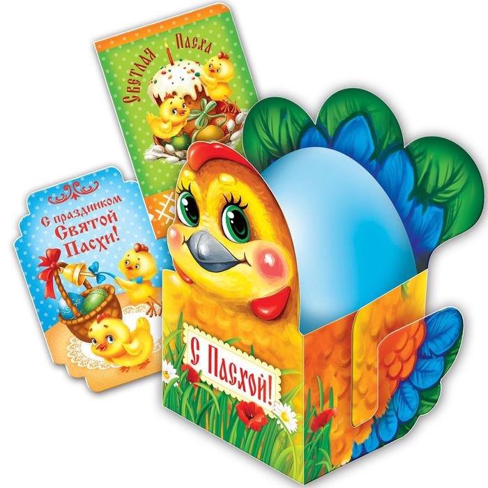 Набор для создания пасхальной открытки "Светлая Пасха" + стразы, лента