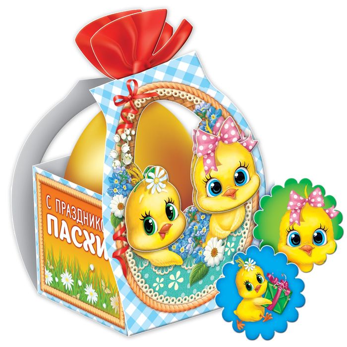 Набор для создания пасхальной открытки "С праздником Пасхи" + стразы, лента