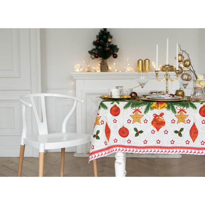 Скатерть "Доляна" Еловые ветви, размер 220х152 см