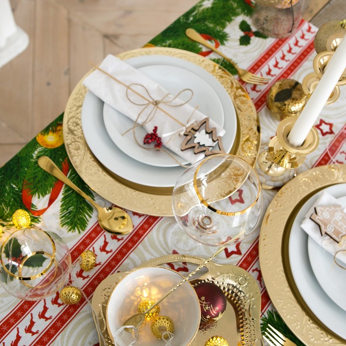 Скатерть "Доляна" Еловые ветви, размер 220х152 см