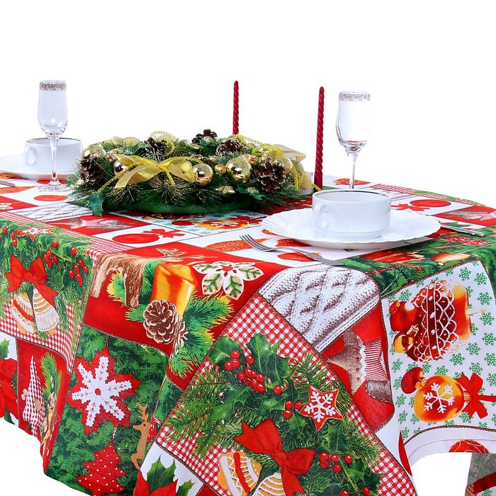 Скатерть "Доляна" С Новым годом! размер 220х152 см