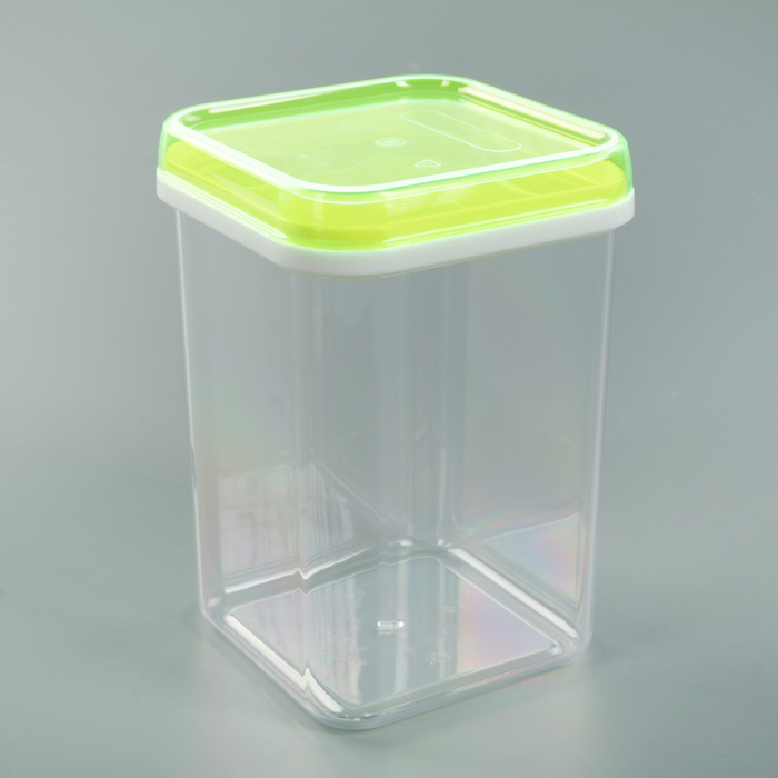 Банка 1,2 л для сыпучих продуктов квадратная, цвет МИКС