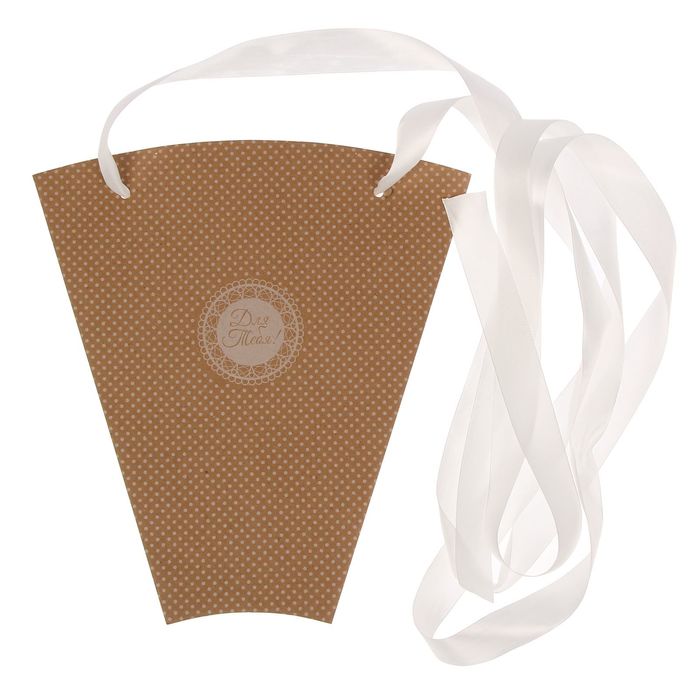 Конверт– конус для цветов «Горошек», 8 × 26,5 см