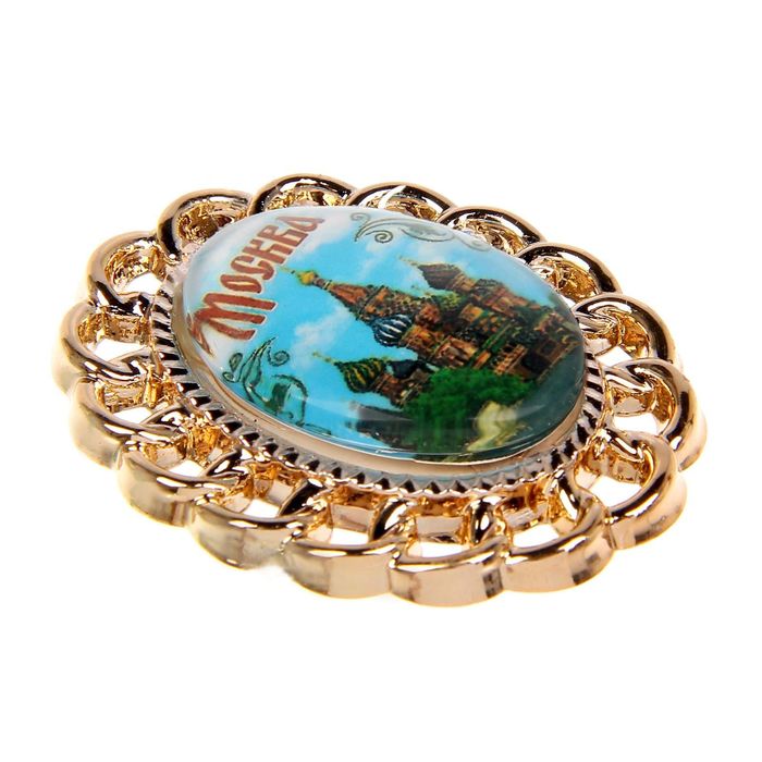 Магнит с фигурной рамкой «Москва. Собор Василия Блаженного»