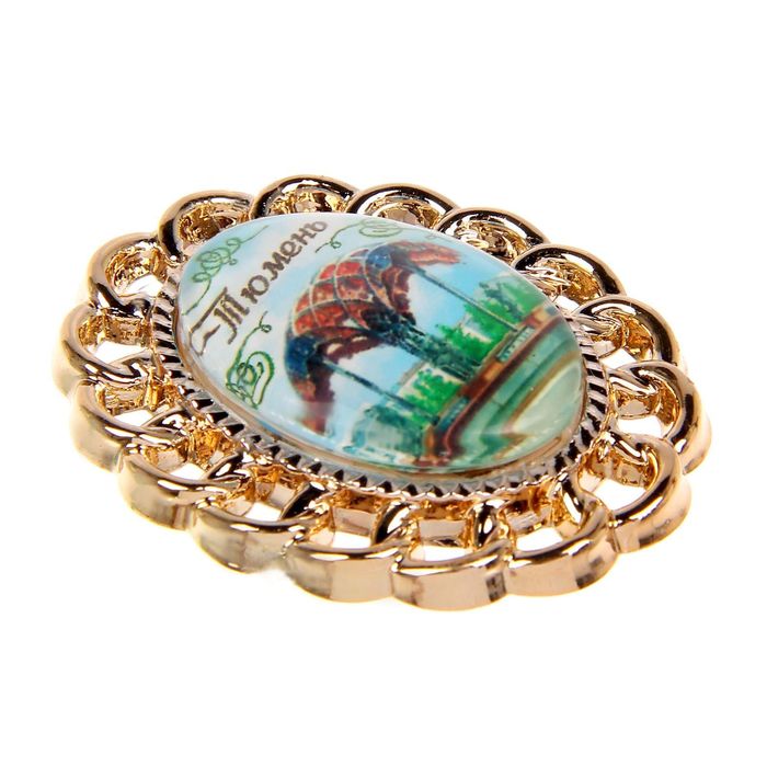 Магнит с фигурной рамкой "Тюмень. Фонтан"