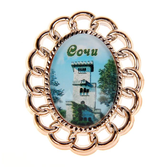 Магнит с фигурной рамкой «Сочи. Смотровая башня Ахун»