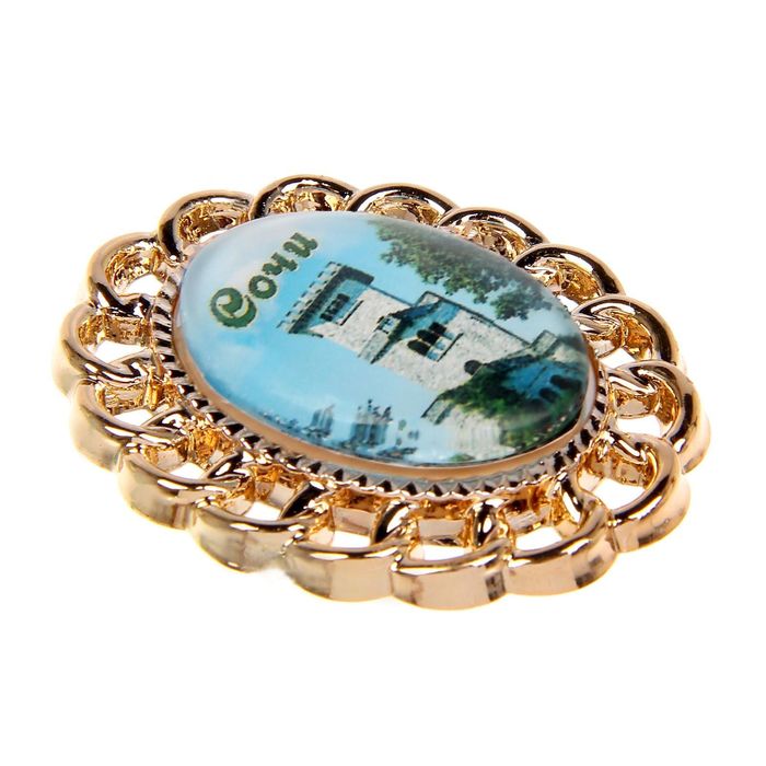 Магнит с фигурной рамкой «Сочи. Смотровая башня Ахун»