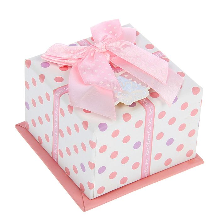 Коробка подарочная "Горошек", 8,5 х 8,5 х 5,5 см