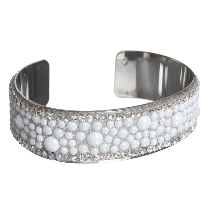 Браслет жемчуг "Жемчужная феерия" малый, цвет белый в серебре