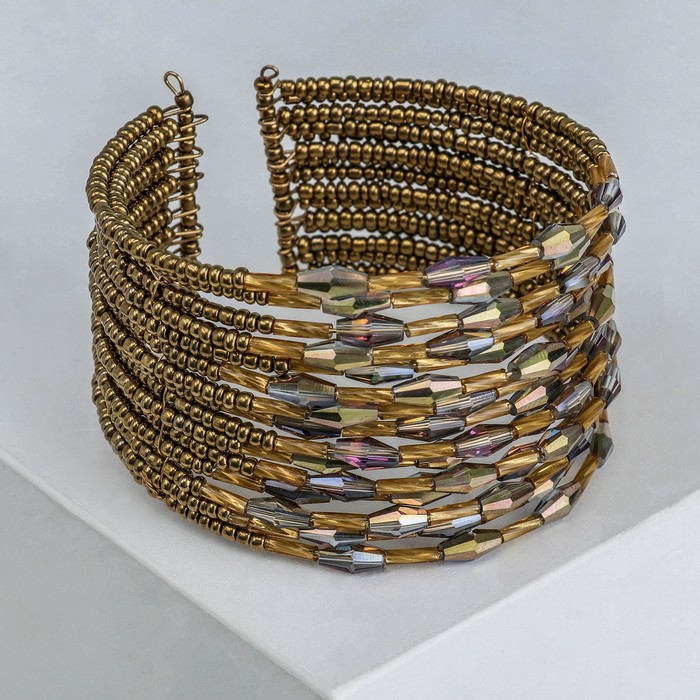 Браслет из бисера "Нефертити", цвет золотой