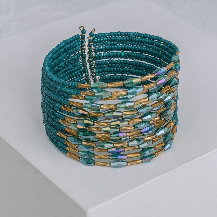 Браслет из бисера "Нефертити", цвет зелёный