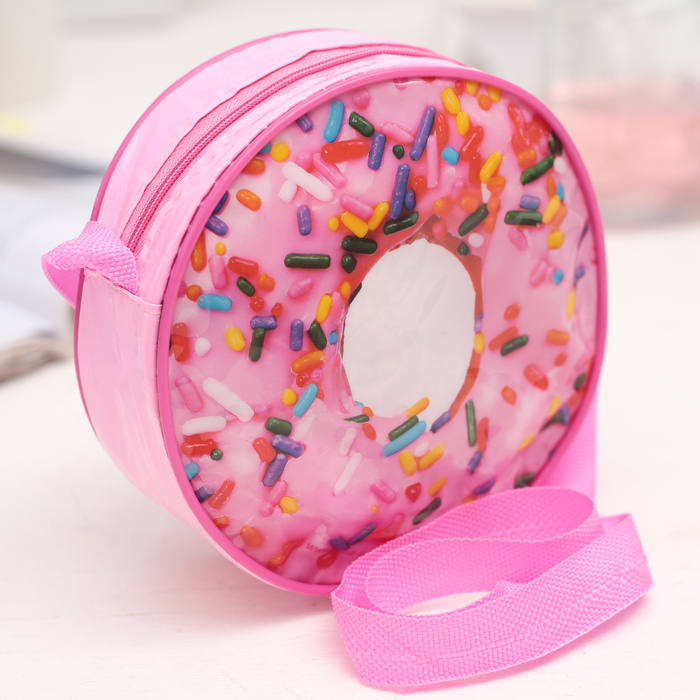 Сумочка детская "Вкусный пончик" круглая, d=15,5см