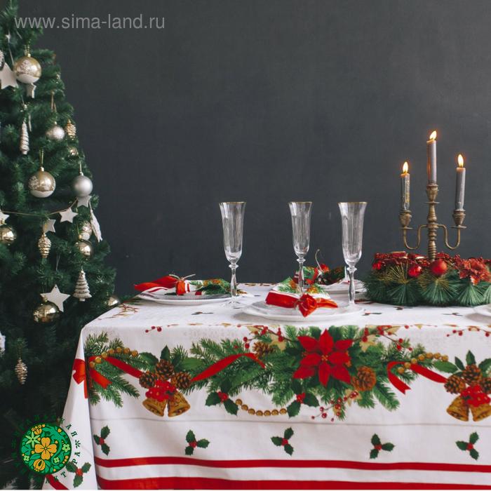 Скатерть новогодняя Этель Рождественский бал 150х180 см, хлопок 100%