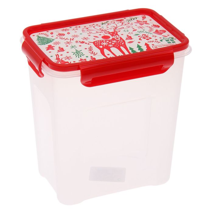 Контейнер пищевой 1,8 л "Новый год", цвет МИКС