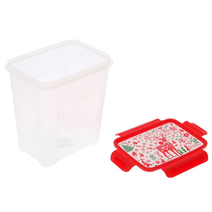 Контейнер пищевой 1,8 л "Новый год", цвет МИКС