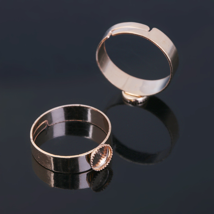 Основа для кольца (набор 5шт) регул-й раз-р, площадка 6мм, цвет золото