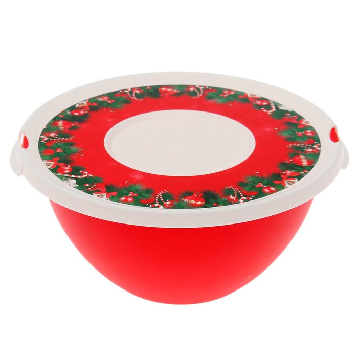 Миска 2 л с крышкой, рисунок МИКС