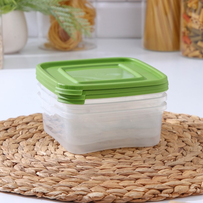 Набор пищевых контейнеров 700 мл "Каскад", 3 шт, цвет МИКС