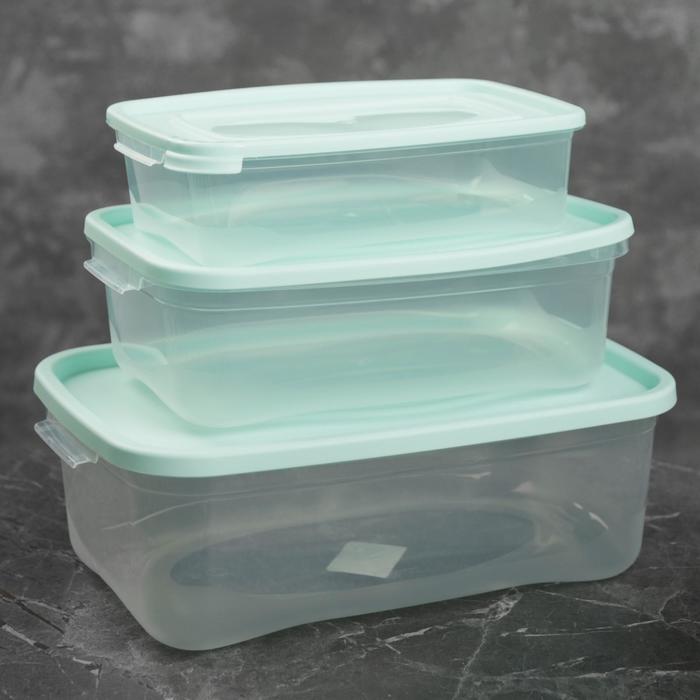 Набор пищевых контейнеров "Каскад", 3 шт: 700 мл; 1,2 л; 2,2 л, цвет МИКС