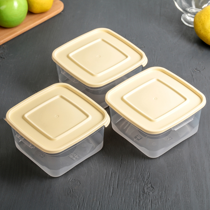 Набор пищевых контейнеров 1 л "Каскад", 3 шт, цвет МИКС