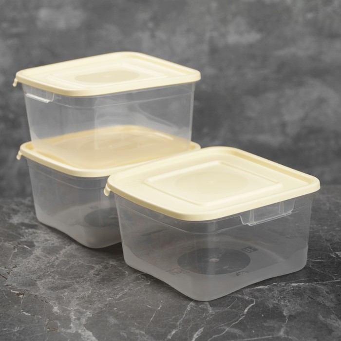 Набор пищевых контейнеров 1 л "Каскад", 3 шт, цвет МИКС