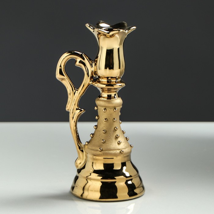 Подсвечник "Лотос" золото