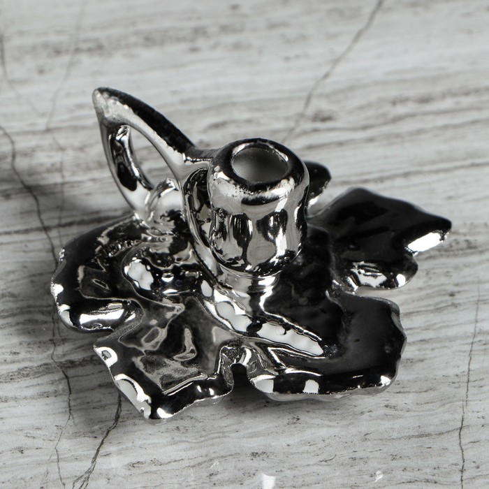 Подсвечник "Листик" серебро