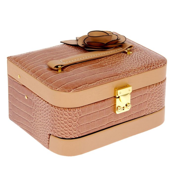 Шкатулка с отделениями под бижутерию "Роза кремовая"