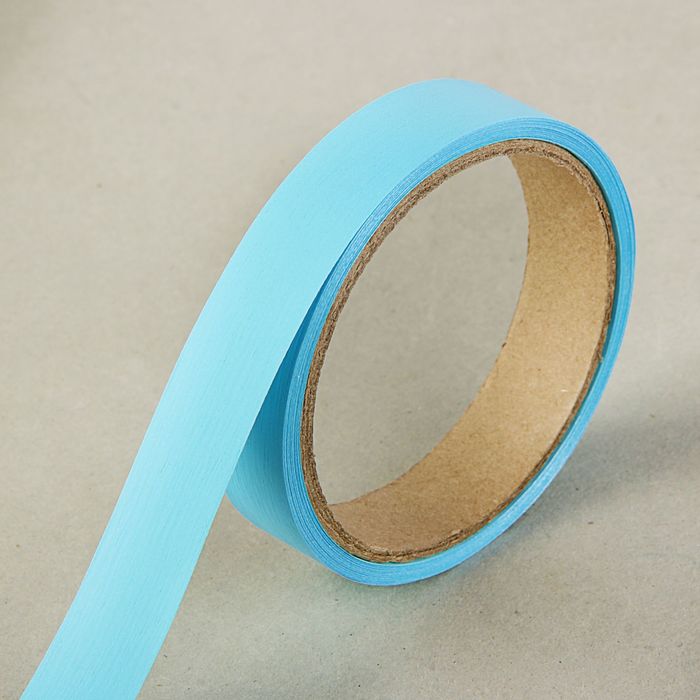 Лента для декора и подарков "Аспидистр" 2 см х 10 м, тиснение, голубая