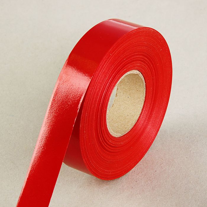 Лента для декора и подарков лаковая красная, 2 см х 45 м