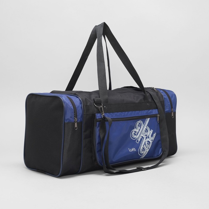 Сумка спортивная на молнии, 1 отдел, 3 наружных кармана, цвет синий