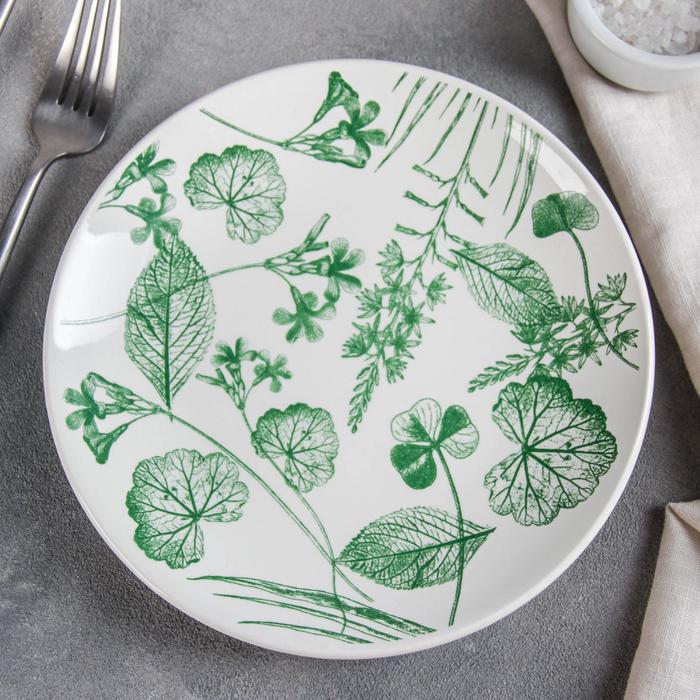 Тарелка мелкая 19 см "Соната. Гербарий. Листья"