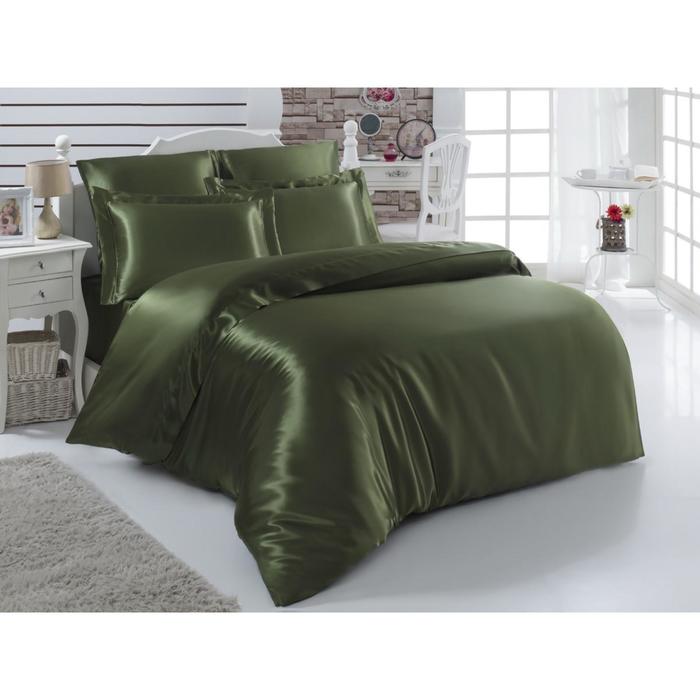 Постельное бельё ARIN 2сп., пр. на рез. 160х200, 200x220, 50x70-2 шт.,70x70-2 шт., шелк 120 г/м², цвет зелёный