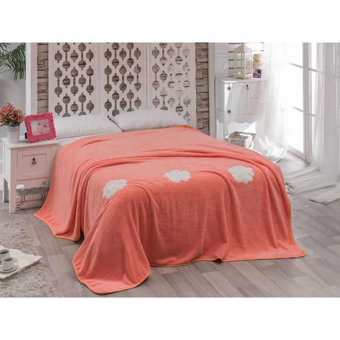 Покрывало Rose, размер 200 × 220 см, велсофт 240 г/м2, абрикосовый
