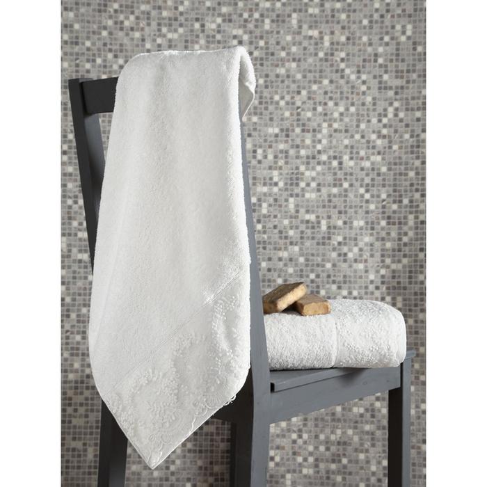 

Комплект махровых полотенец c гипюром Elinda 50x90 см, 70х140 см, цвет кремовый