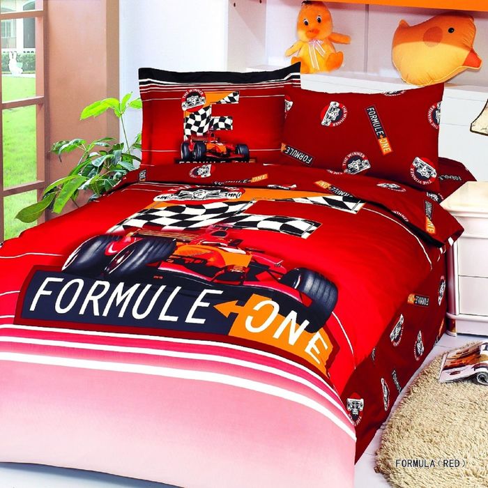 Постельное бельё FORMULA RED 1,5 сп., размер 180x240, 160x220, 50х70-2 шт., сатин 120 г/м²