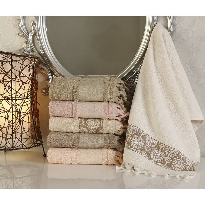 Полотенце PUPILA DAMASK KOZAL DRAY, размер 50x90 см-6 шт., махра 500 г/м2