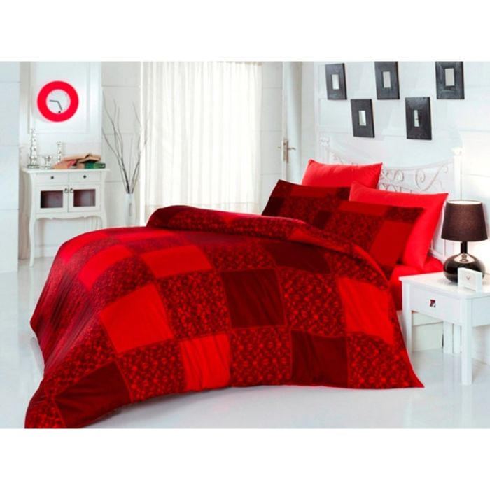 Постельное бельё MODA 2 сп., 240х260, 200x220, 50х70-4 шт., сатин 125 г/м², цвет бордовый